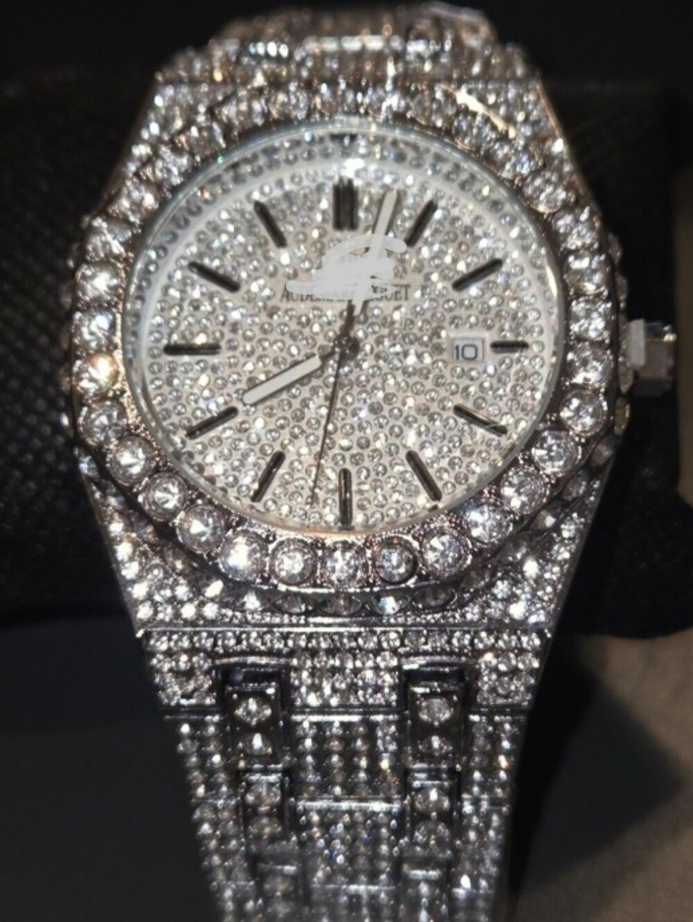 Fully Iced Out VVS Moissanite Diamond Stainless Steel Watch 44MM
